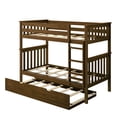 thumbnail image 5 of Plank+Beam Solid Wood Twin over Twin Bunk Bed with Storage Trundle for Adults/Kids, Walnut, 5 of 9