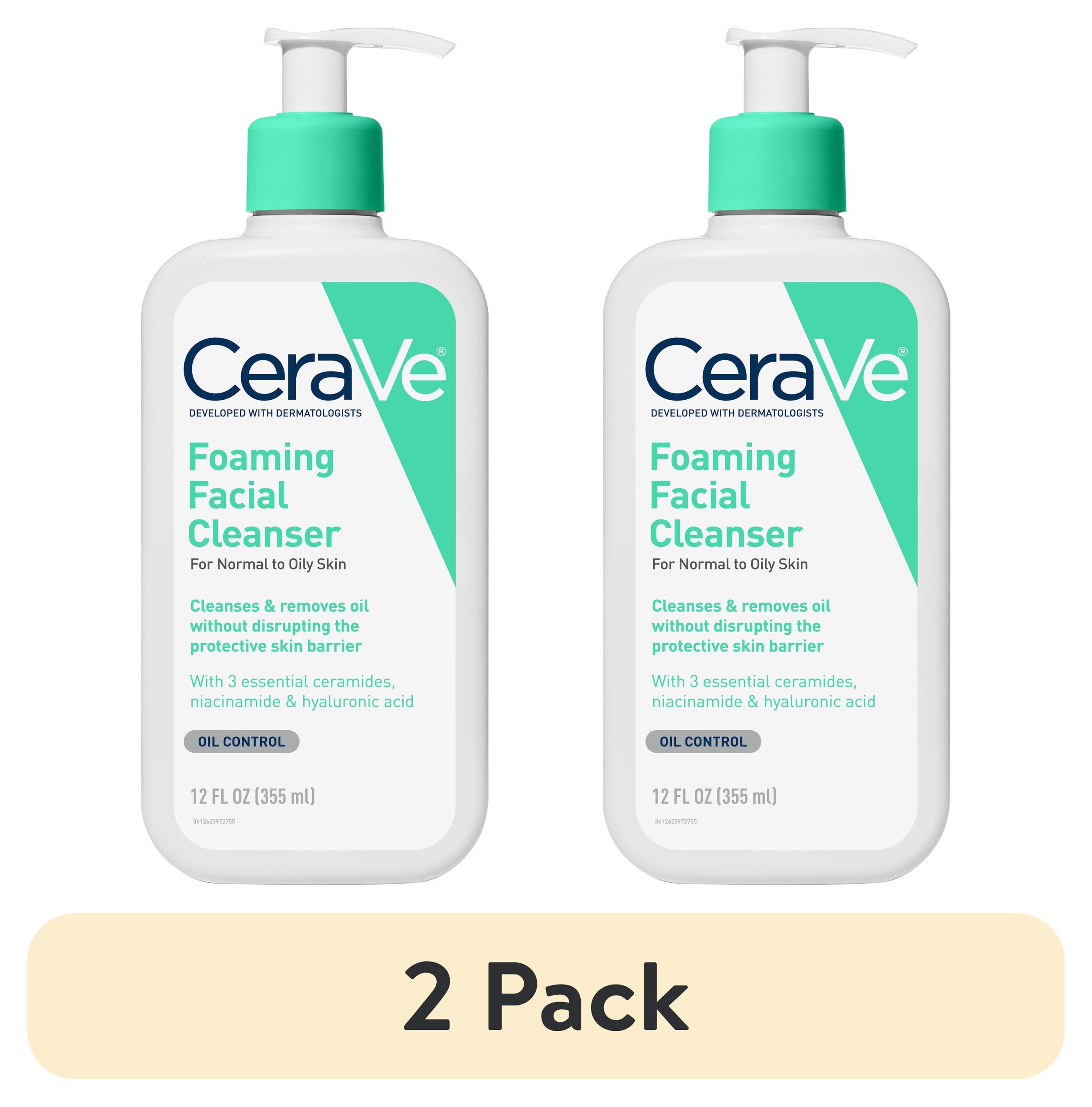 (2 pack) CeraVe Foaming Facial Cleanser for Normal to Oily Skin, 12 fl oz