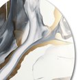 thumbnail image 3 of Designart "Harmony of Marble Black and Gold III" Abstract Marble Metal Round Art Living Room, 3 of 5