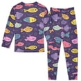 thumbnail image 2 of Fish Pattern Cotton Pajamas 2 Piece Set Sleepwear Soft and Comfortable Homewear Nightwear, 2 of 7