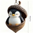 thumbnail image 2 of Sleeping Animal in Acorn Ornament, 4-Inch 2D Acrylic Flat Hanging Decor for Christmas Tree, Cute Forest Creature Nursery Charm, Gift for Animal Lovers, 2 of 2