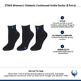 thumbnail image 4 of CTM  Diabetic Cushioned Ankle Socks (3 Pairs) (Women), 4 of 4