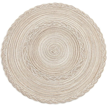 Round Placemats Set Of 4 Braided Bordered For Dining Tables Wedding Holiday Party Ivory Canada Round Placemats Set Of 4 Braided, Round Table Placemats Canada