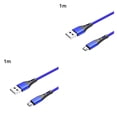 thumbnail image 1 of Sidaley Cable de carga Cable USB tipo C Cable de datos de rápido Accesorio de cable de teléfono móvil de nailon trenzado, 1 metro, Azul 1M 2piezas, 1 of 6