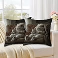 thumbnail image 4 of Uutvery Cute Rabbits Print Pillowcase, 18x18 Inch Adorable Bunny Design on Soft Fabric, Charming Decorative Cushion Cover for Sofa Bedroom, Perfect Easter and Spring Season Gift, 4 of 7