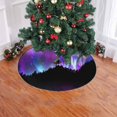 thumbnail image 2 of FMSHPON Howling WolfAurora Borealis Xmas Christmas Tree Skirt Stand Mat for Holiday Party Decoration Indoor Outdoor 36 inches, 2 of 3