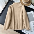 thumbnail image 6 of FRSASU Women's Fuzzy Fleece Jacket Long Sleeve Zip up Coat Soft Casual Outerwear with Pockets Khaki, 6 of 9