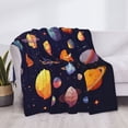 thumbnail image 3 of Balery Space Planet Manta de Franela con Dibujo, Lujo Ultra Suave y Cálido, Antipelusa y Resistente a las Arrugas para Cama, Sofá, Camping -60"x50", 3 of 6