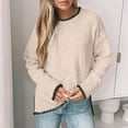 thumbnail image 2 of Yangnuo Womens Trendy Casual Cozy Comfy Sweaters for Fall Winter Women's Long Sleeved Round Neck Knitted Sweater Pullover Sweater, 2 of 5