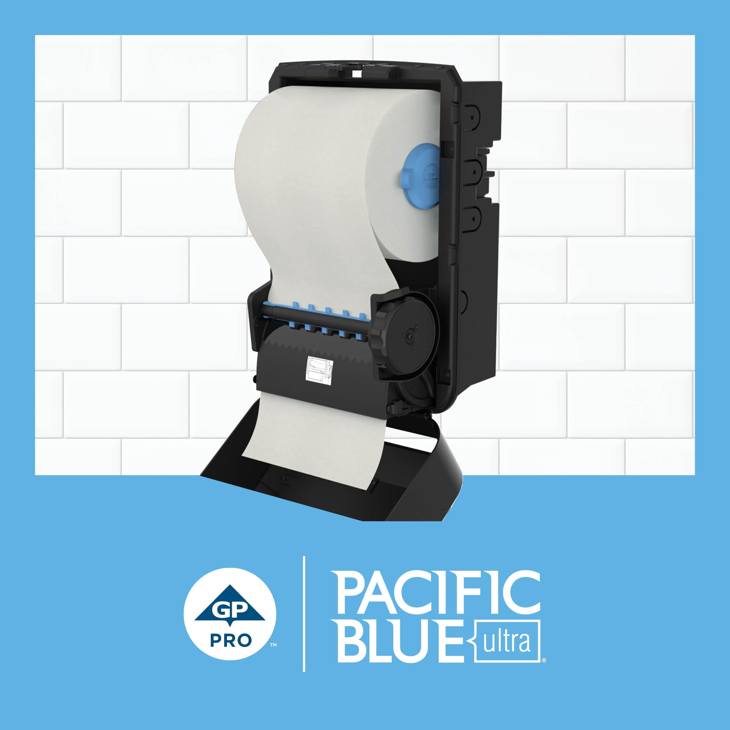 Pacific Blue Ultra® 8” High-Capacity Recycled Paper Towel Rolls by GP PRO (Georgia-Pacific), White, 6 Rolls per Case