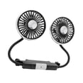 thumbnail image 2 of Ventilador de coche de doble cabezal, 3 velocidades, ventilador eléctrico ligero giratorio de 360 grados para asiento trasero de coche SUV, 2 of 9