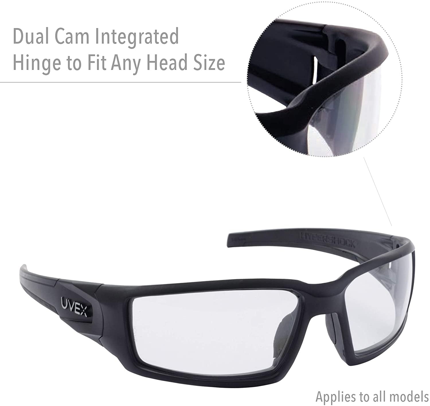Hypershock, Safety Glasses, HydroShield(R) Anti-Fog, Clear Lens, Brown Frame, Full-Frame