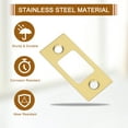 thumbnail image 4 of Uxcell 2 Sets 57mm x 25.5mm Stainless Steel Deadbolt Strike Plate, Right Angle, Gold, 4 of 7