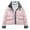 Pink -COAT, variant on Cropped Puffer Jackets for Women Lightweight Zip Up Oversized Coats Warm Long Sleeve Color Block Coat Winter Casual Outwear