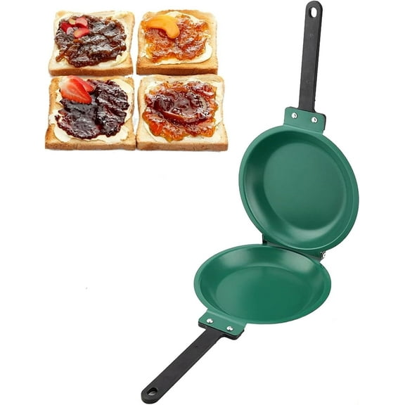 RAPOBRIX Frying Pan – Double Side Frying Pan Non-stick Flip Folding Frying Pan Fried Nonstick Egg Frying Pancake Maker, Nonstick Fry Skillet for Ga...
