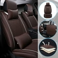 thumbnail image 6 of Leadwolf Front Car Seat Covers Leather for Chevrolet for Camaro 2015-Present 2 Seats Airbag Compatible Waterproof Front Set Cushion Protector 2PCs with Headrest Coffee, 6 of 8