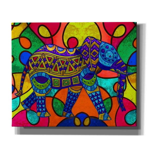 Epic Graffiti 'Elephant' by Ata Alishahi, Giclee Canvas Wall Art, 24"x20"