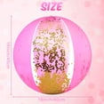 thumbnail image 5 of 6 Pieces 16 Inches Inflatable Glitter Beach Ball Pink Swimming Pool Party Balls Large Confetti Beach Balls, 5 of 6