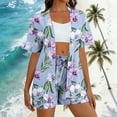 thumbnail image 2 of 2 Piece Outfits Summer Sets,Women's Hawaiian Beach Outfit 2 Piece Tropical Print Swim Cover up Shorts Set Summer Vacation Beachwear, 2 of 7