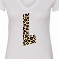 thumbnail image 4 of Inktastic Leopard Print Letter L Women's V-Neck T-Shirt, 4 of 5