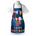 thumbnail image 3 of 80th Birthday Apron Happy Birthday Quote with Colorful Baloons on Blue Colored Backdrop Image, Unisex Kitchen Bib Apron with Adjustable Neck for Cooking Baking Gardening, Multicolor, by Ambesonne, 3 of 3