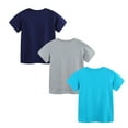 thumbnail image 3 of HILEELANG 2-7T Toddler Little Boys 3-Pack T-Shirts Dinosaur Fire Truck Space Rocket Graphic 100% Cotton Short Sleeve Summer Tees Blue Gray Teal 2T 3T 4T 5T 6T 7T, 3 of 6