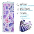 thumbnail image 2 of Purple Butterfly Lavender Pattern Hot Yoga Mat Towel Non Slip for Hot Yoga - Quick-Drying Yoga Mat Cover with 4 Corner Pockets with Travel Bag - Hot Yoga Towel Non Slip 70"x26", 2 of 6
