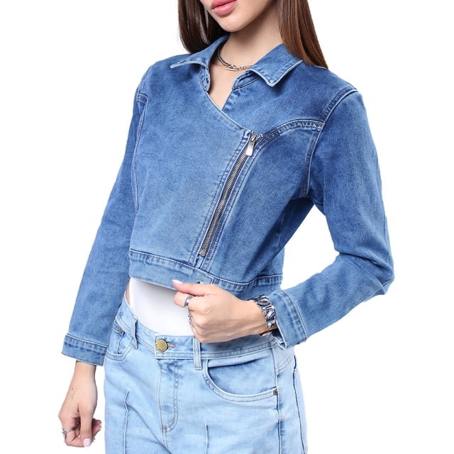 Chamarra Clásica Savi Jeans Azul S4677 para Mujer