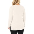 thumbnail image 4 of Plus Size Women's Tunic Tops Ribbed Knit Crewneck Long Sleeve Side Split Fall Soft Brushed Stretchy Relaxed Sweater XL-5XL, 4 of 7
