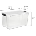 thumbnail image 3 of 4-Pack Ultra Latching Box, Storage Bins with Lids, Clear Plastic, 70 Quart - Heavy-Duty Organizing Containers for Closet, Bathroom, and Office, 3 of 9