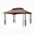 thumbnail image 3 of 13x10 Outdoor Patio Gazebo Canopy Tent With Ventilated Double Roof And Mosquito net(Detachable Mesh Screen On All Sides),Suitable for Lawn, Garden, Backyard and Deck,Brown Top, 3 of 6