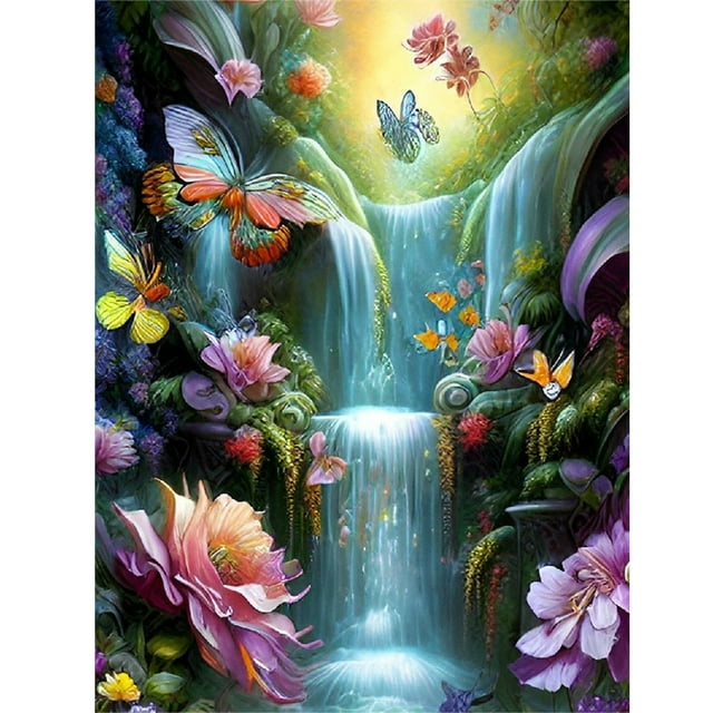 5D DIY Taladro Diamante Pintura Cascada Kit Del Artesanía 30x40CM
