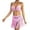 Pink, variant on Huowey Hand Crocheted Women 2PCS Set Patchwork Fringe Bikini Tops And Skirt Outfit Boho Bathing Suit Honeymoon Cruise Trendy Wear
