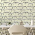 thumbnail image 3 of Ambesonne Safari Peel & Stick Wallpaper for Home, Zebras and Trees Pattern, 13"x72", Pale Green Grey, 3 of 6