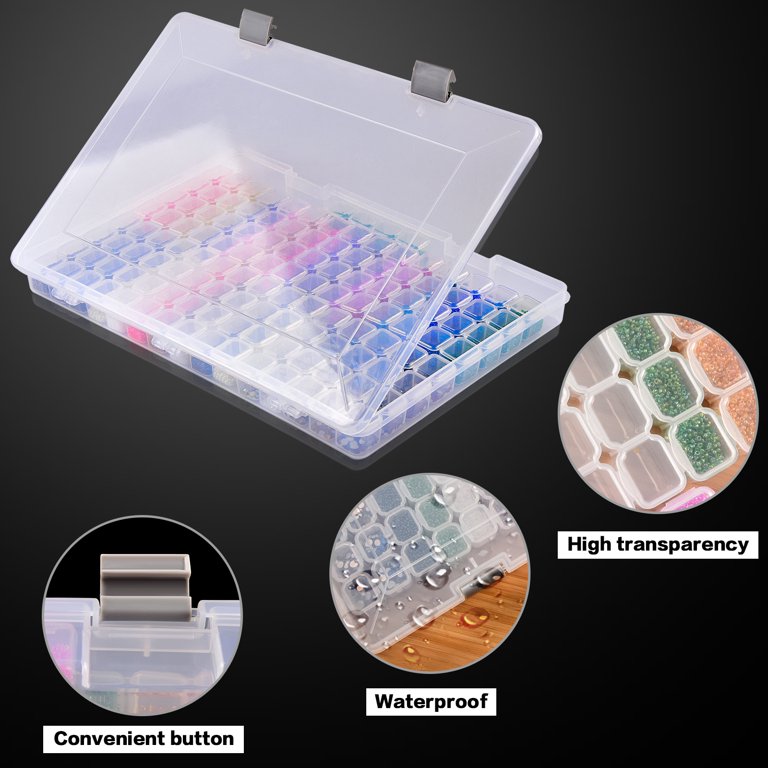 ARTDOT Diamond Painting Storage Containers, Portable Bead Storage Organizer  64 Gird Diamond Painting Accessories 