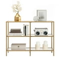 thumbnail image 6 of Ktaxon 39.4in Console Table with 3-Tier Shelves, Gold Tempered Glass Sofa Table, Modern Entryway Living Room Table Accent Table for Hallway Bedroom, 6 of 13