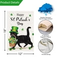 thumbnail image 2 of VOCHIC Welcome St. Patrick's Day Garden Flag 12x18 Double Sided Vertical, Cute Black Cat with Basket Yard Flag Banner Shamrock Clover Sign for Home Outside Outdoor Decor (ONLY FLAG), 2 of 6