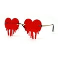 thumbnail image 3 of Lunettes de Soleil Lolita Sans Monture Cœur Fondant pour Femmes Or Rouge, 3 of 4