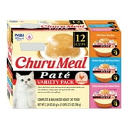 INABA Churu Meal Paté Adult Wet Cat Food, 2.29 oz cup, 12-count, Chicken Variety Pack