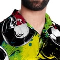thumbnail image 5 of Football Men's Short Sleeve Spread Collar Button Down Beach Print Casual Shirts, 5 of 6