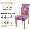 thumbnail image 6 of Set of 4 Artistic Paisley Bohemian Dining Chair Covers Vintage Floral Ethnic Retro Colorful Pattern Washable Polyester Stretch Slipcovers Removable Protector for Elegant Dining Room, 6 of 7
