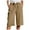 Khaki, variant on vigerkar Linen Shorts for Women Drawstring High Waisted Plus Size Shorts Summer Vacation Loose Beach Pants with Pockets Navy, S