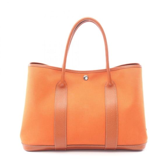 Pre-Owned Hermes Garden Party PM Potiron Tote Bag Handbag Toile Officier Buffle Women's Brown