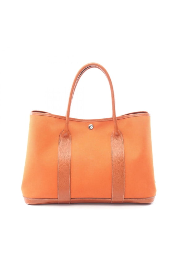 Pre-Owned Hermes Garden Party PM Potiron Tote Bag Handbag Toile Officier Buffle Women's Brown