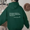 thumbnail image 4 of Baqcunre Women's Solid Color Long-Sleeved Letter-Printed Hoodie Womens Tops Graphic Hoodie Hoodies for Women Womens Sweatshirt,Green,Xxl, 4 of 5