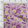 thumbnail image 1 of oneOone Silk Tabby Purple Fabric Stripe|Triangle & Daisy Floral Sewing Craft Projects Fabric Prints By Yard 42 Inch Wide, 1 of 4
