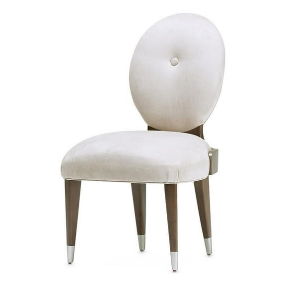 Michael Amini Roxbury Park Velvet Dining Side Chair in Slate Ash Set of 2