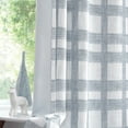 thumbnail image 3 of Uptown Home Blue Gray Plaid Blackout Curtain for Living Room Grommet Top Rustic Farmhouse Buffalo Check Geometric Drape, 50"x95"x2, 3 of 6