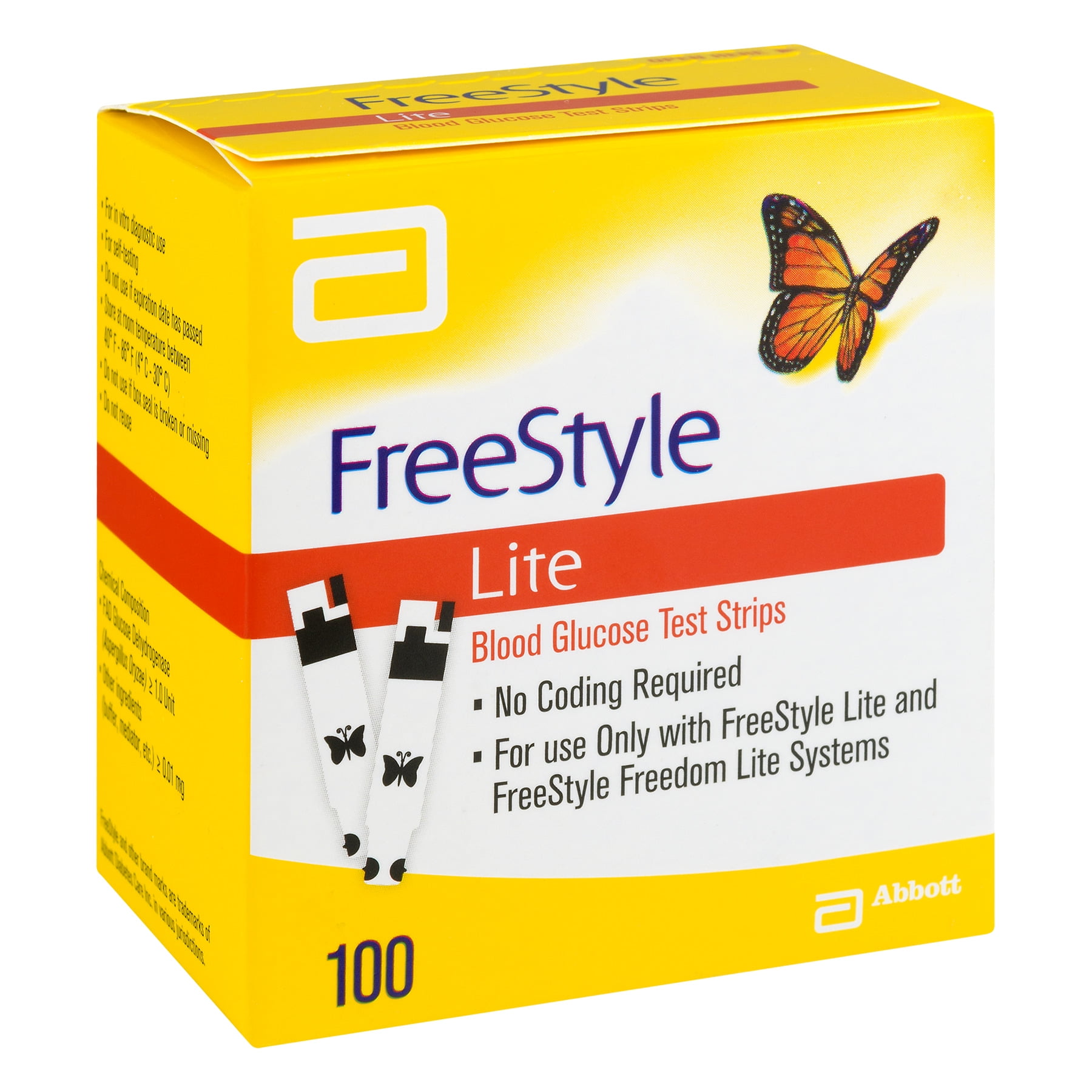 FreeStyle Lite Blood Glucose Test Strips, 100 Count