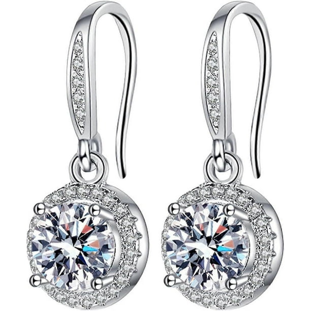 925 Sterling Silver Drop Earrings for Women - Gold Dangle Earrings, Wedding Jewelry Gift for Brides
